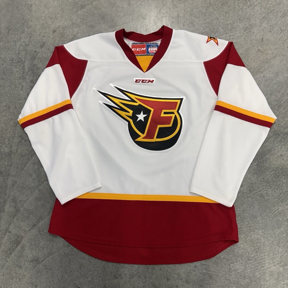 Indy Fuel Hockey Jersey CCM ECHL White Red Men's XL 25" PTP